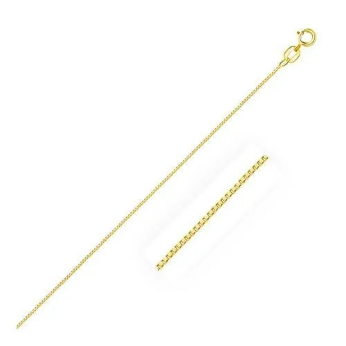 10k Yellow Gold Classic Box Chain 0.6mm, size 18''