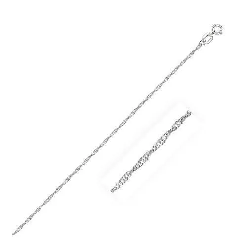 14k White Gold Singapore Chain 1.0mm, size 24''