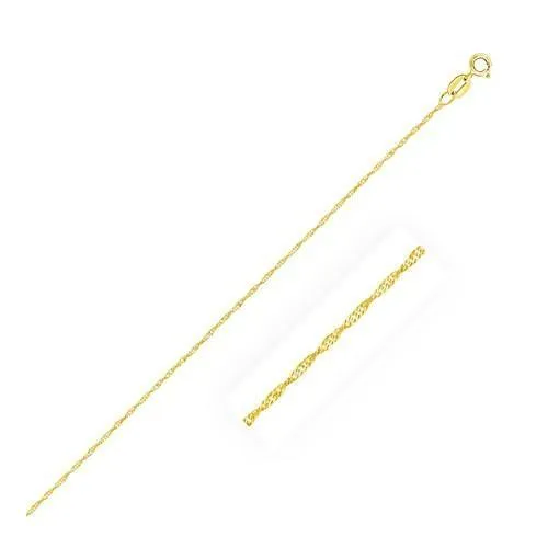 14k Yellow Gold Singapore Chain 0.8mm, size 16''