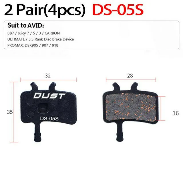 2 Pair (4pcs) MTB Bicycle Hydraulic Disc Ceramics Brake Pads For b01s SRAM AVID HAYES  Magura ZOOM Cycling Bike Part