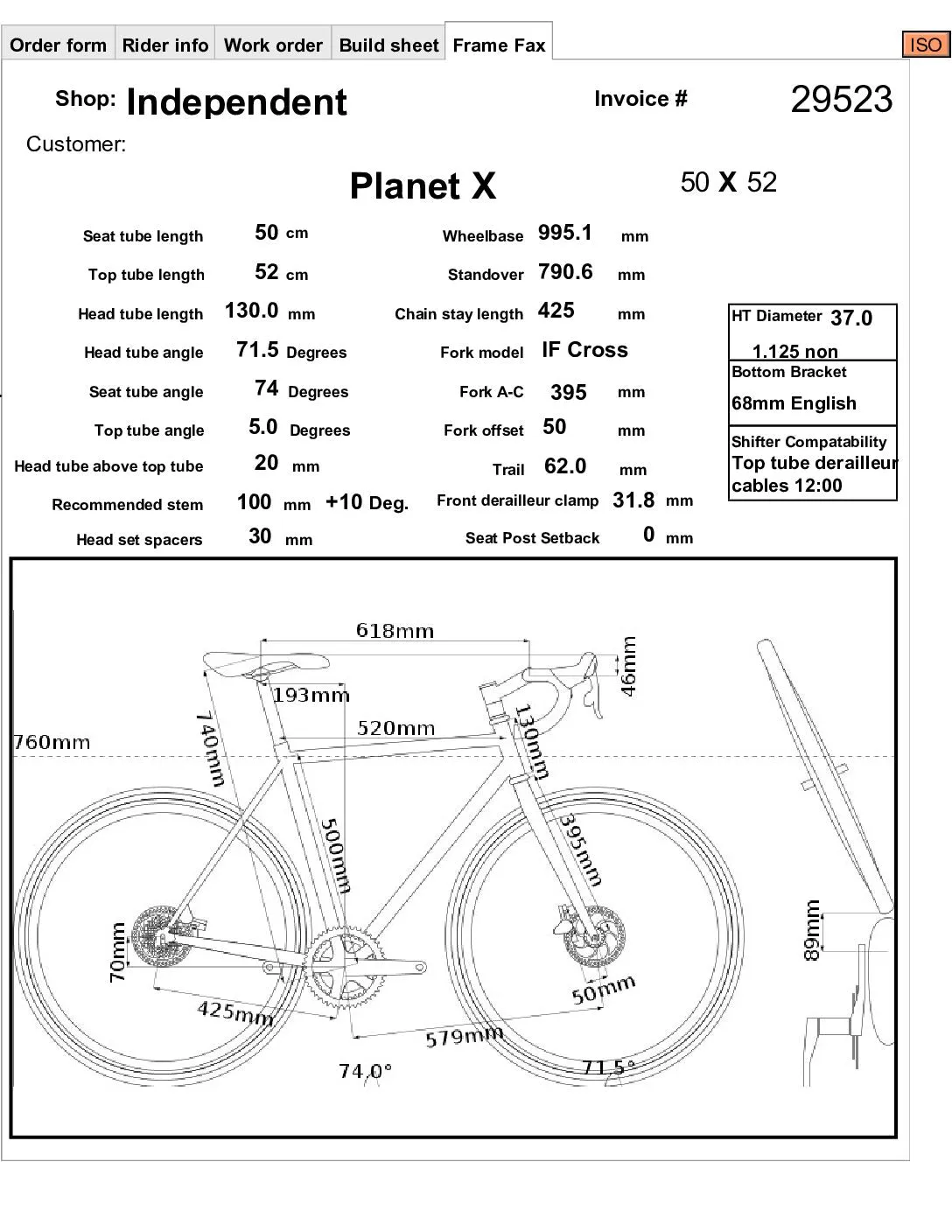 2019 Independent Fabrication Planet X  Cyclocross Bike - 52cm