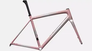 2025 Specialized Aethos Frameset - Satin Flake Silver / Dusky Pink   Champagne Radial Fades / Dune White