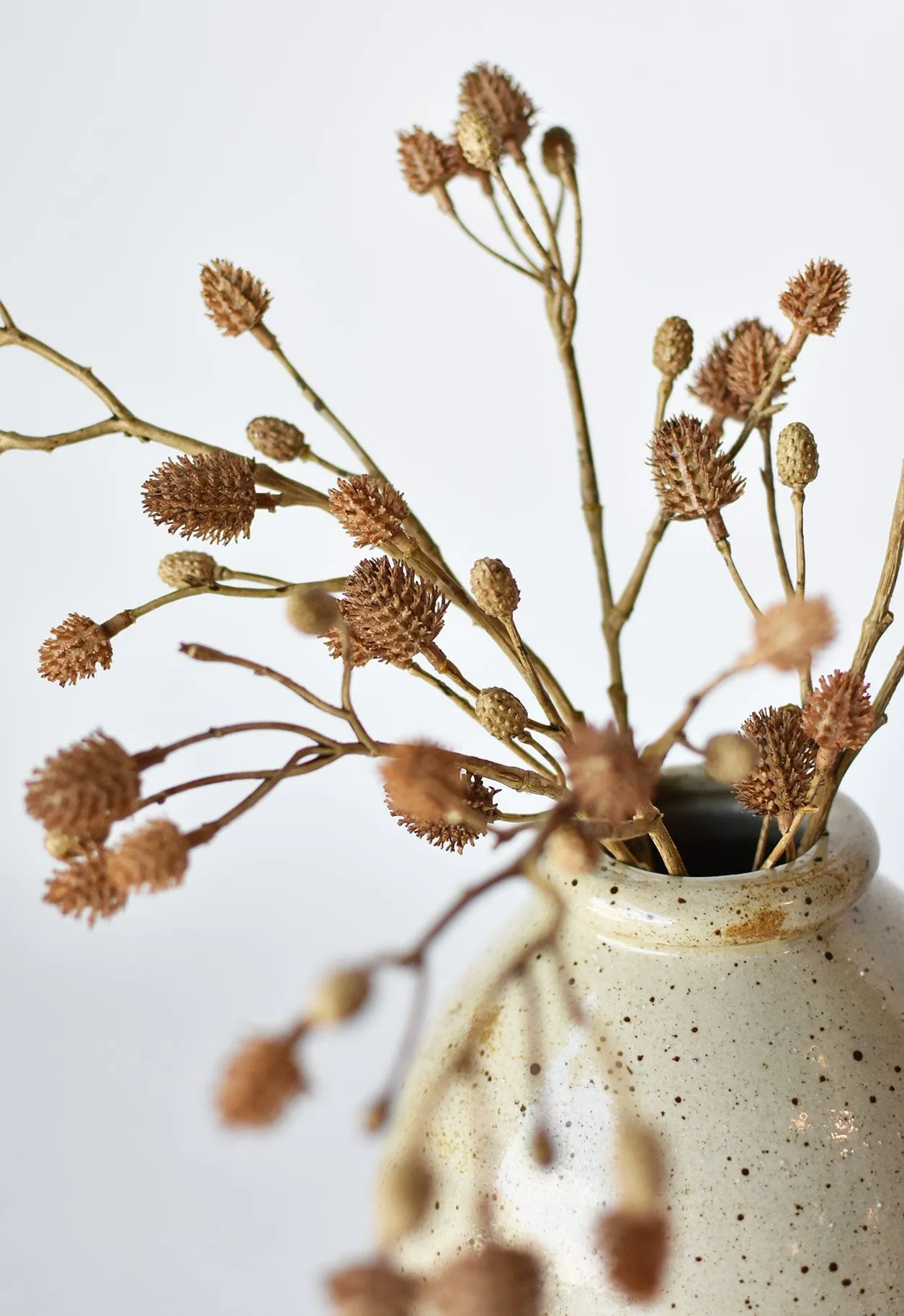 22" Faux Brown Thistle Spray Stem