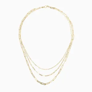 3 Layer Paperclip Chain Necklace