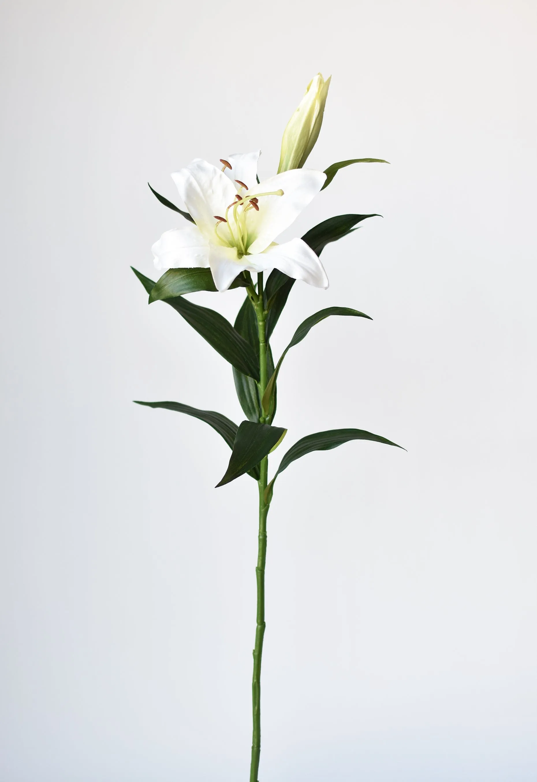 35" Faux White Lily Stem