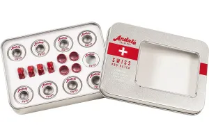 Andale Swiss Tin Bearings Kit - White/Red (8 Pack)