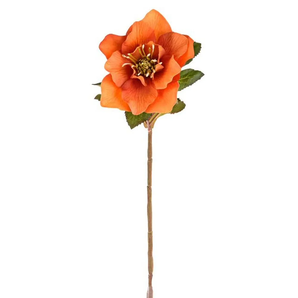 Artificial 49cm Orange Hellebore Flower Stem