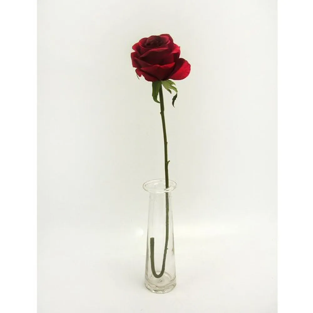 Artificial 64cm Red Prize Rose Stem