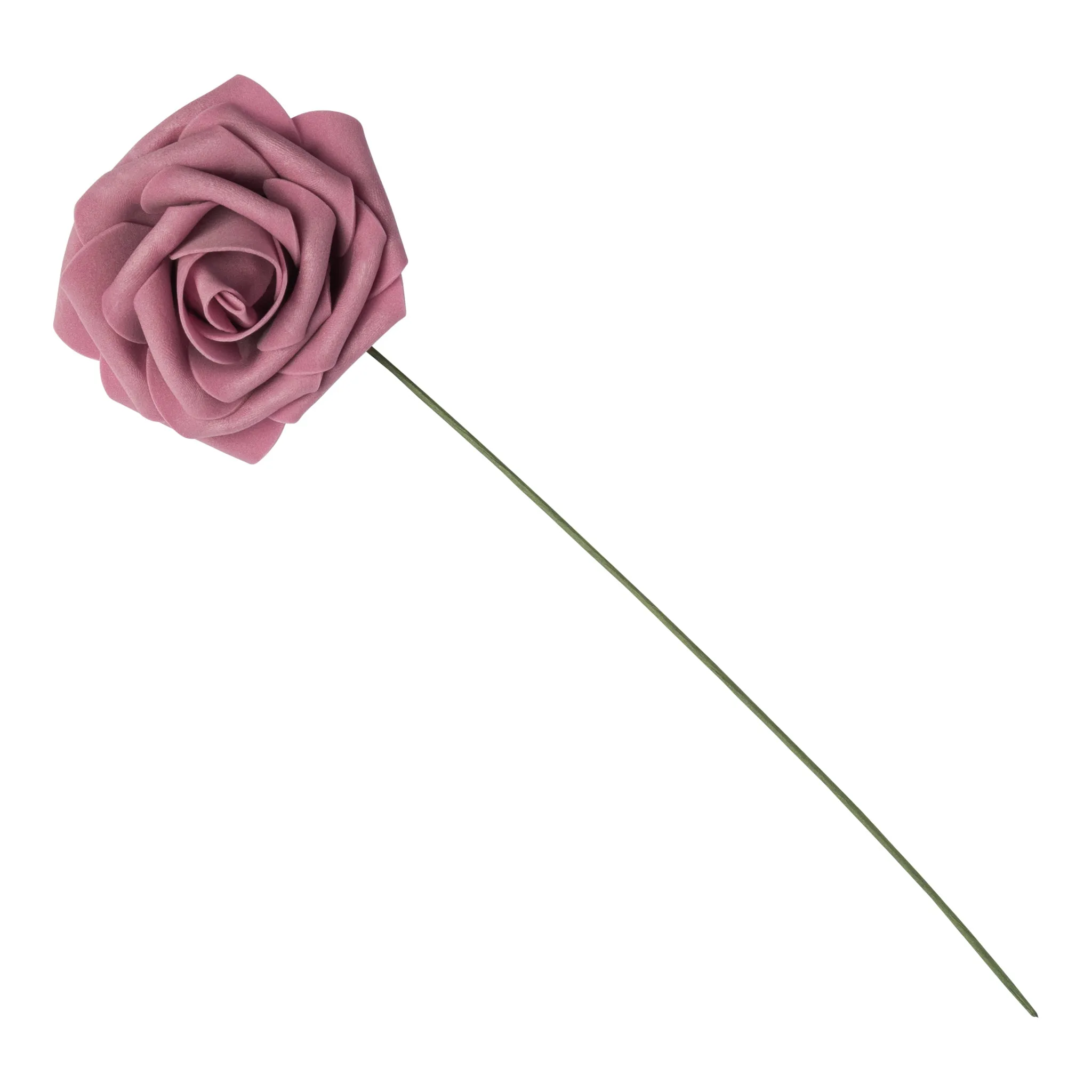 Artificial DIY Foam Rose Stems (50 pcs) - Mauve/Dusty Rose