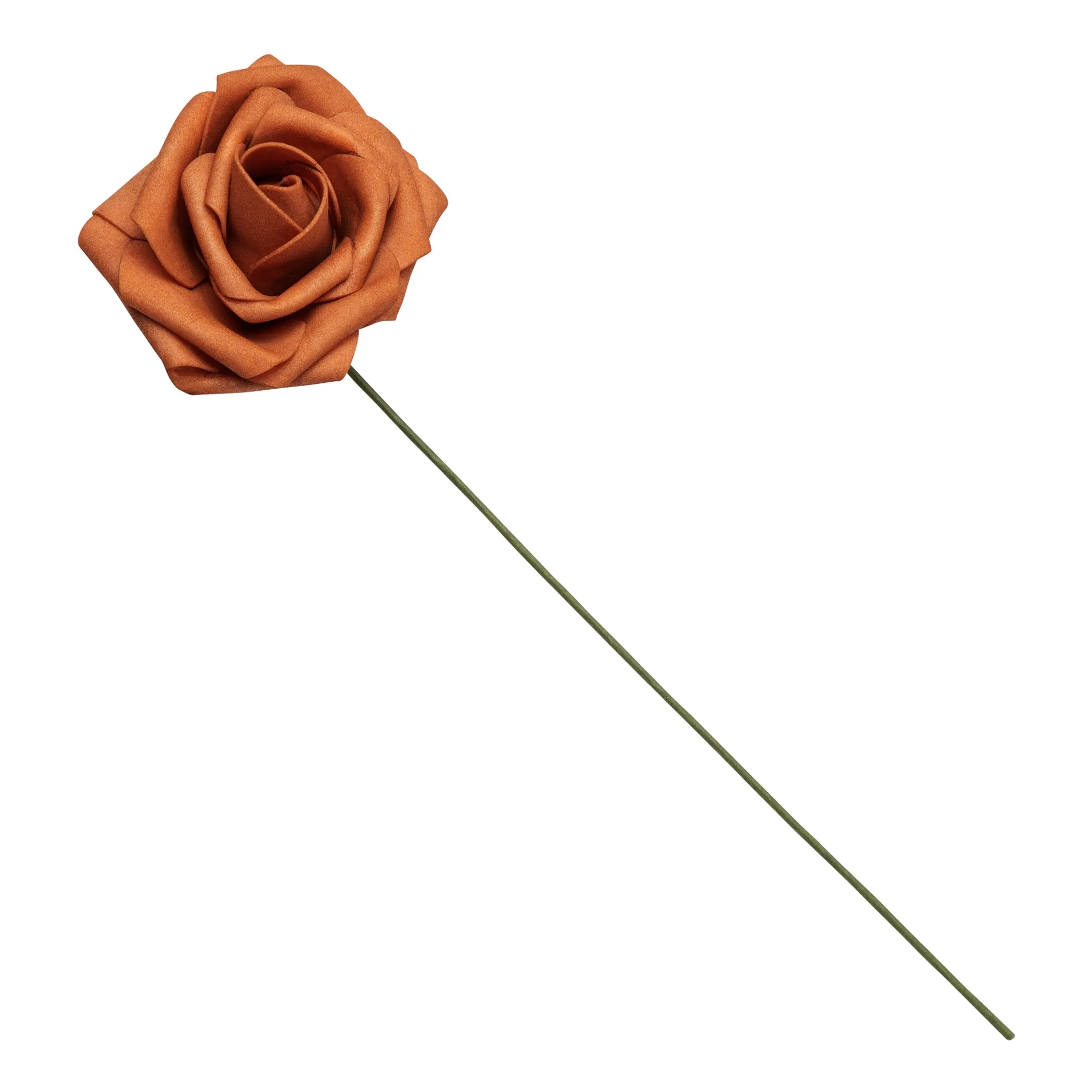 Artificial DIY Foam Rose Stems (50 pcs) - Terracotta