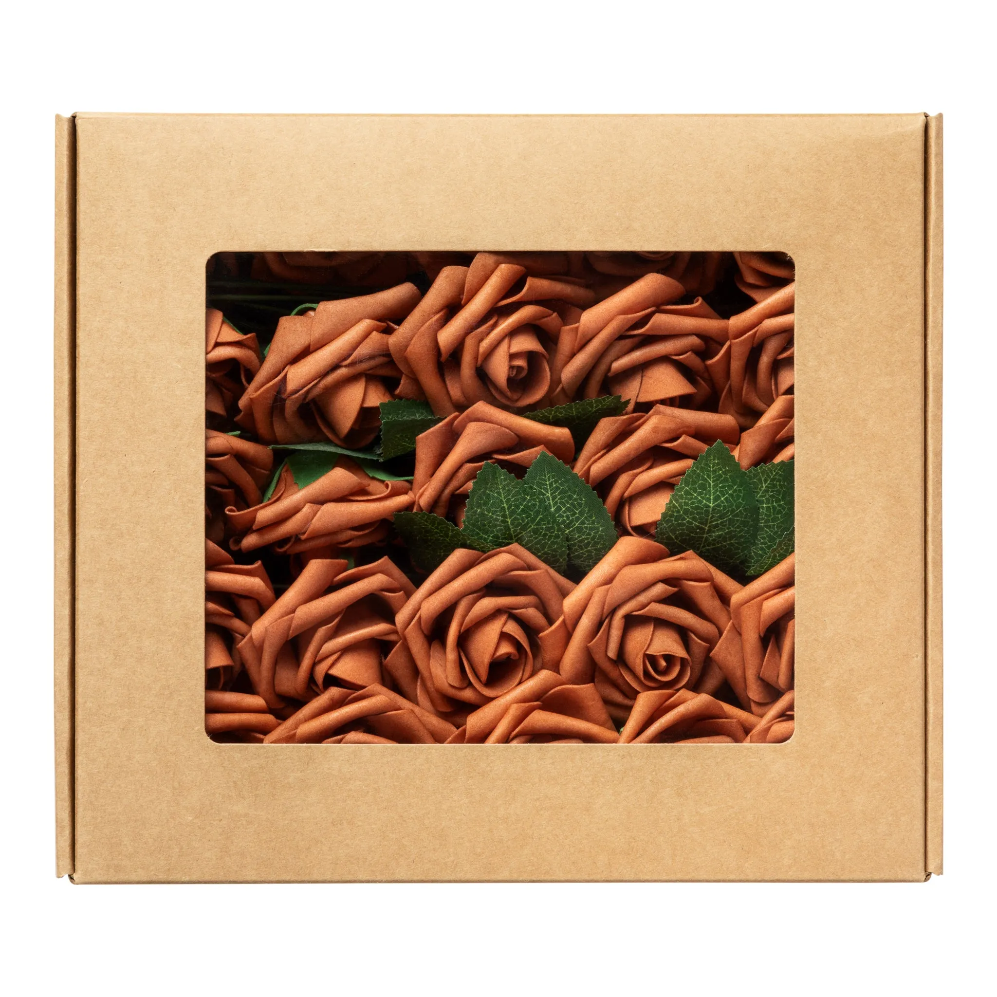 Artificial DIY Foam Rose Stems (50 pcs) - Terracotta