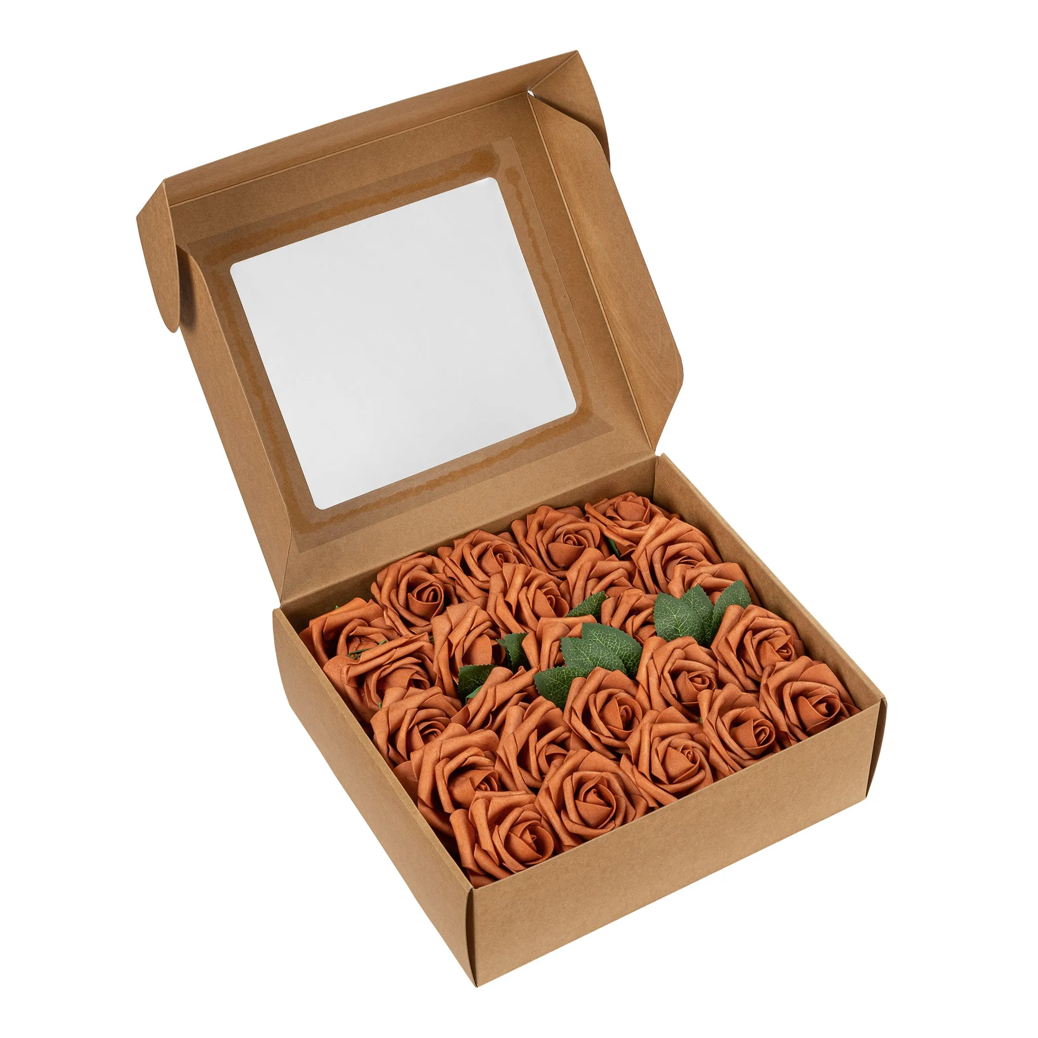 Artificial DIY Foam Rose Stems (50 pcs) - Terracotta