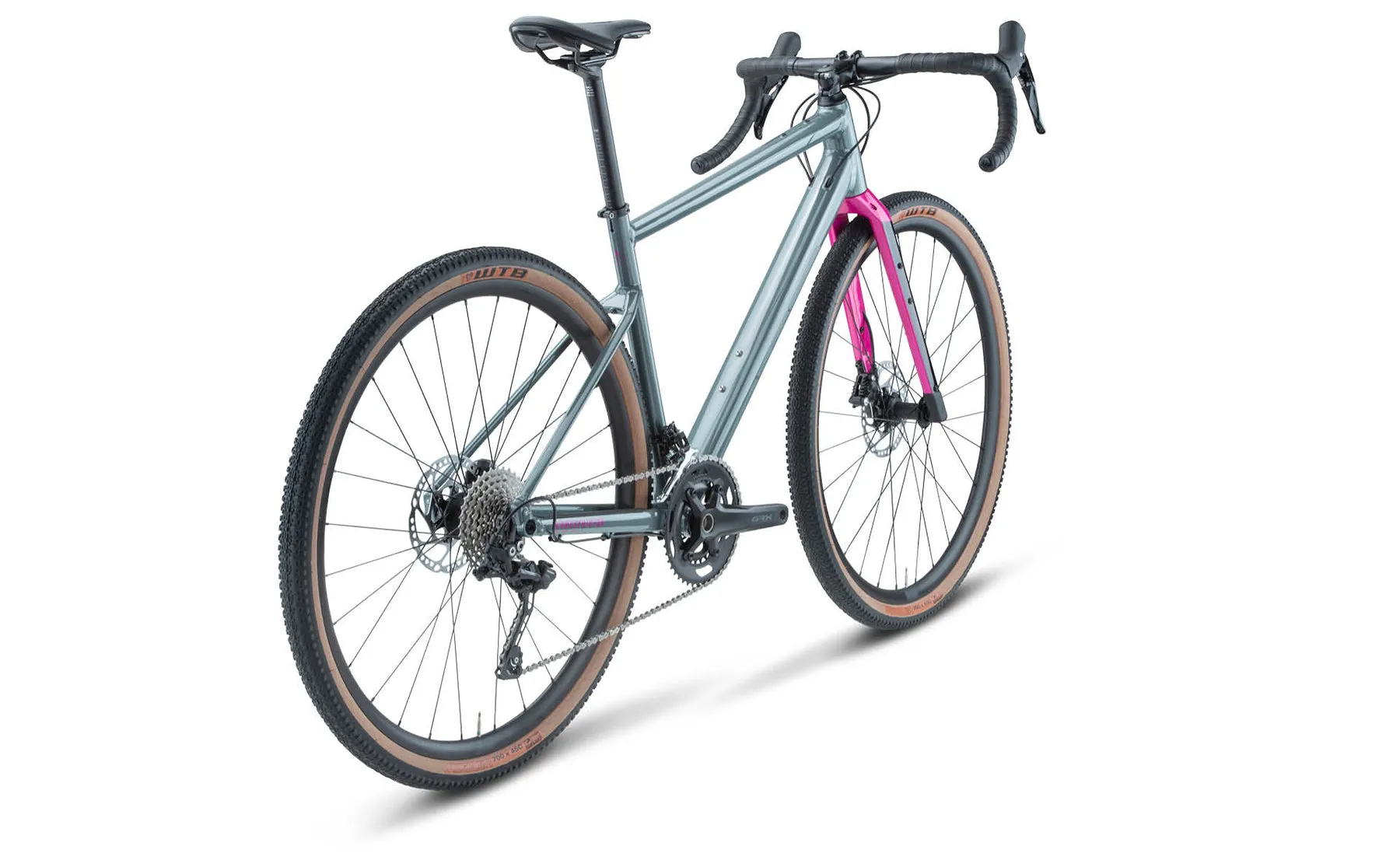 BMC URS AL THREE GRAVEL BIKE - SHIMANO GRX 400 - METALLIC GREEN GREY/FUCHSIA