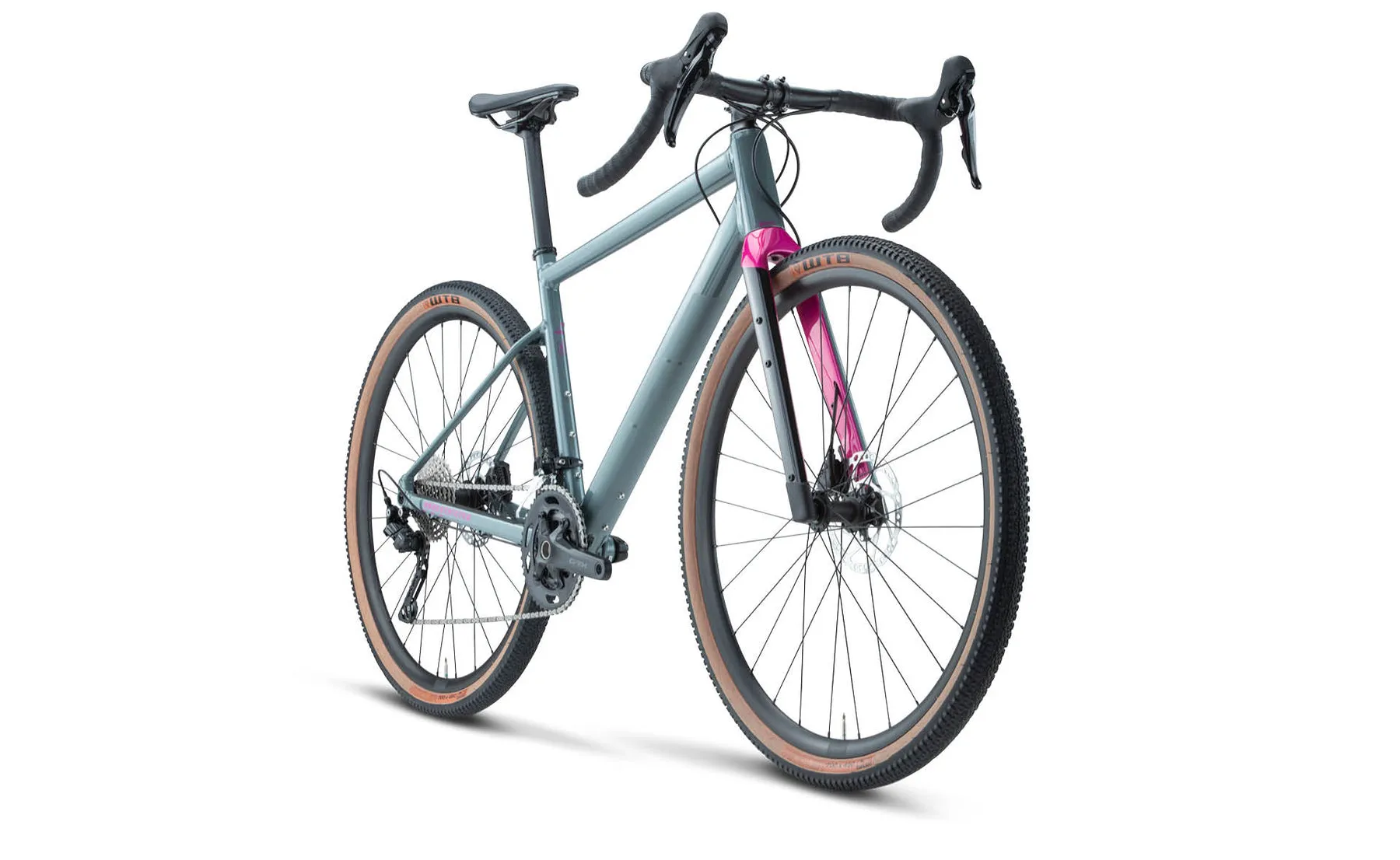 BMC URS AL THREE GRAVEL BIKE - SHIMANO GRX 400 - METALLIC GREEN GREY/FUCHSIA