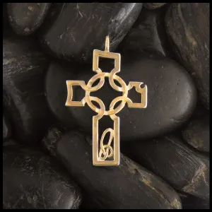 Celtic Caldwell Cross Pendant in 14K Gold