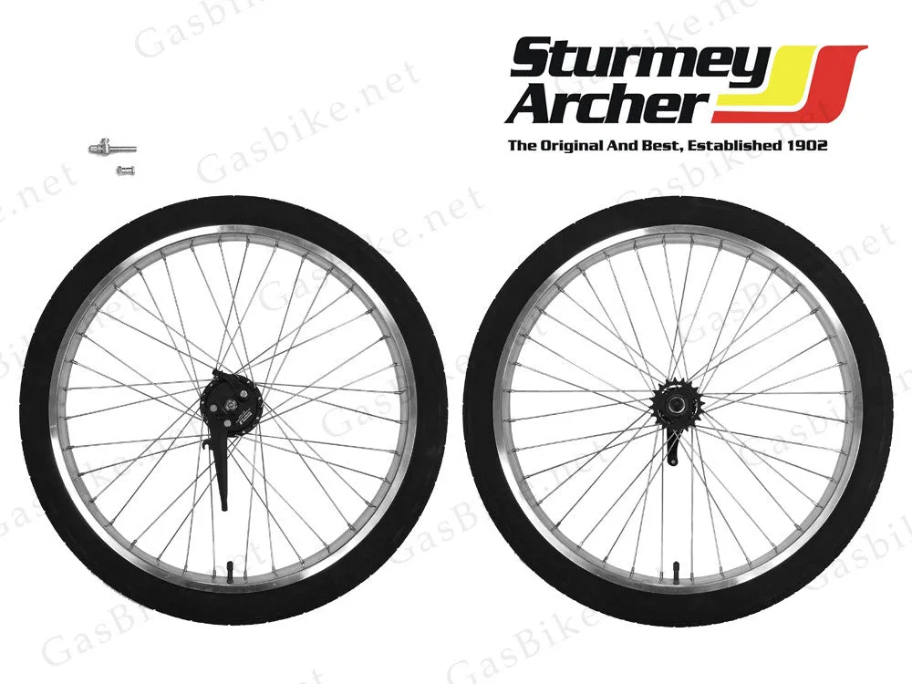 Double Wall 12 Gauge Aluminum Wheels Set With Sturmey Archer X-FD (Polished Alum