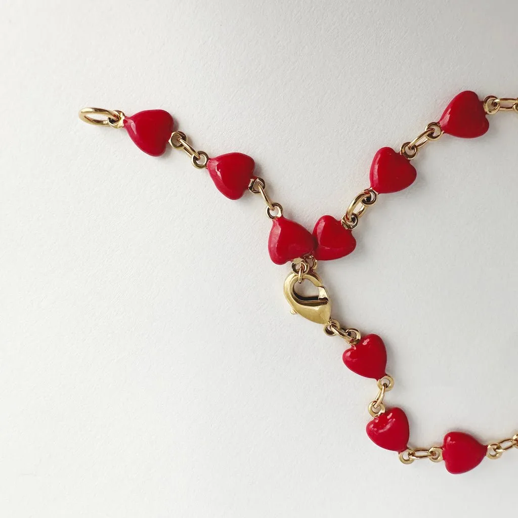 Enamel Heart Bracelet