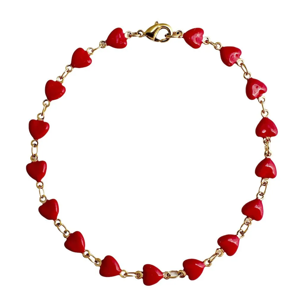 Enamel Heart Bracelet