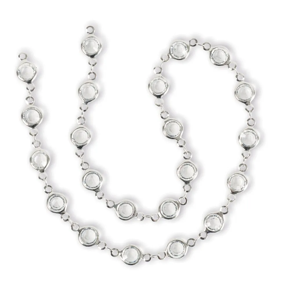 Estrellaª Linked Crystals Chain - Medium, Crystal/Silver