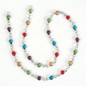 Estrellaª Linked Crystals Chain - Small, Multicolor/Silver