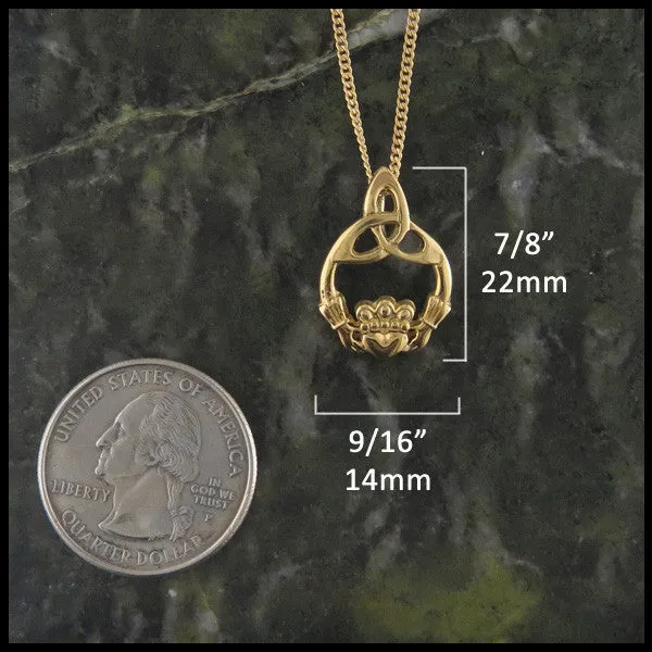 Gold Trinity Claddagh Pendant