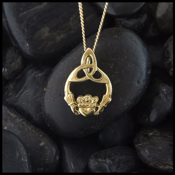 Gold Trinity Claddagh Pendant