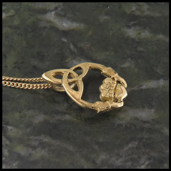 Gold Trinity Claddagh Pendant