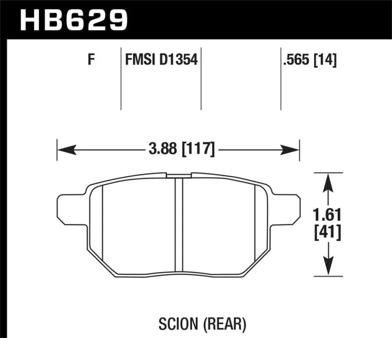 Hawk 2019  Corolla Hatchback Rear HPS Street Brake Pads