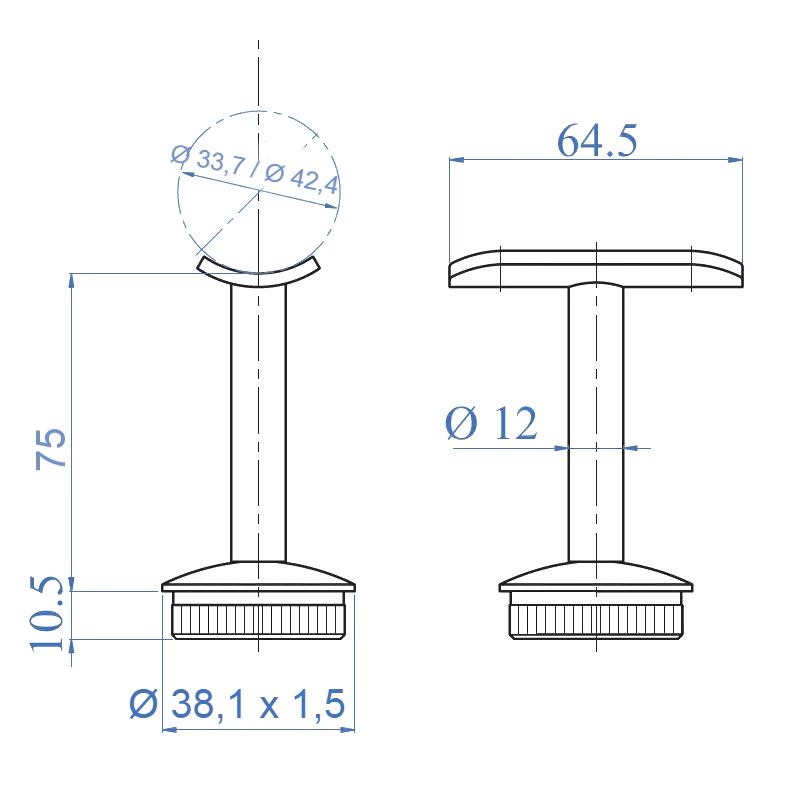 Inox Handrail Support