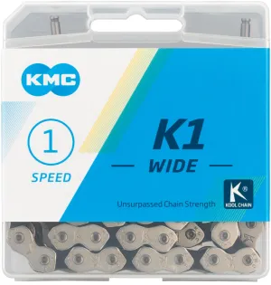 KMC K1 Kool Wide Nickel Plated Single Speed Chain Silver