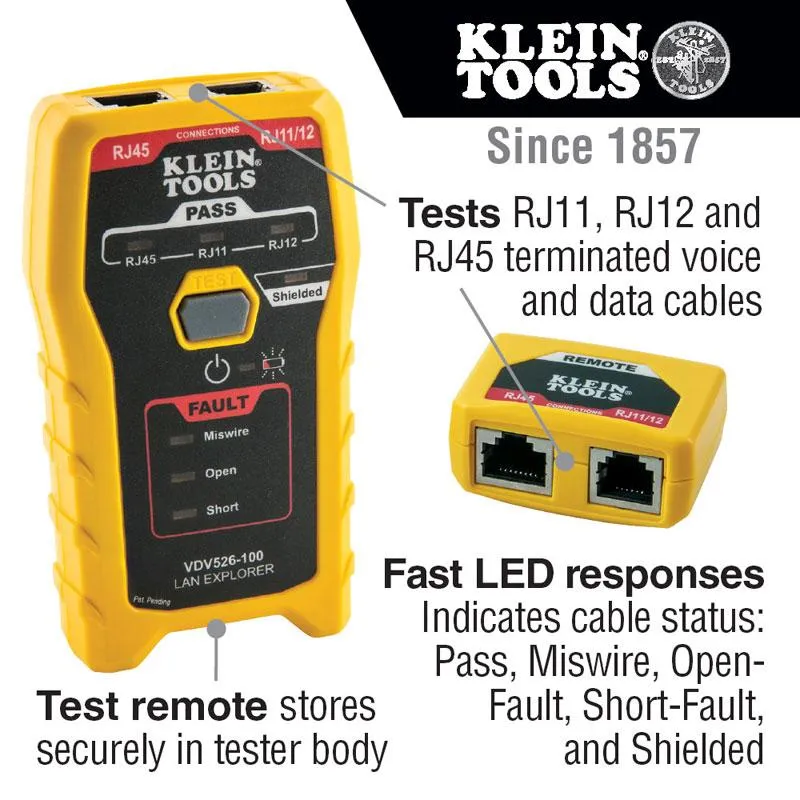 LAN Explorer Data Cable Tester with Remote