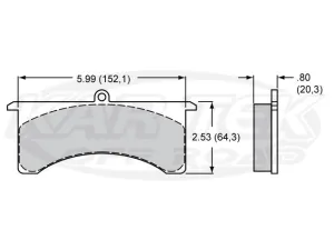 ProAm 7520 Series 6" Brake Pads PolyMatrix E