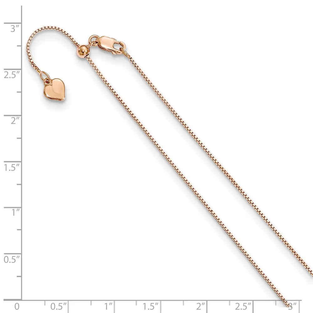 Rose Gold-plated Adjustable .85mm Box Chain