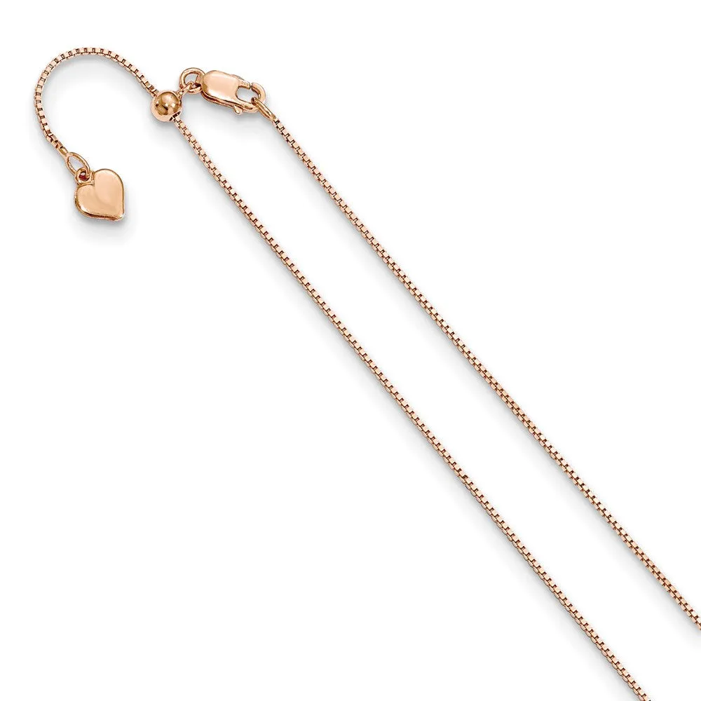 Rose Gold-plated Adjustable .85mm Box Chain