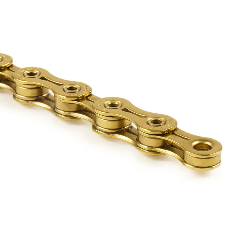 YBN 10sp 6.4 Titanium Gold Chain SLA210 (free container of wax with purchase)