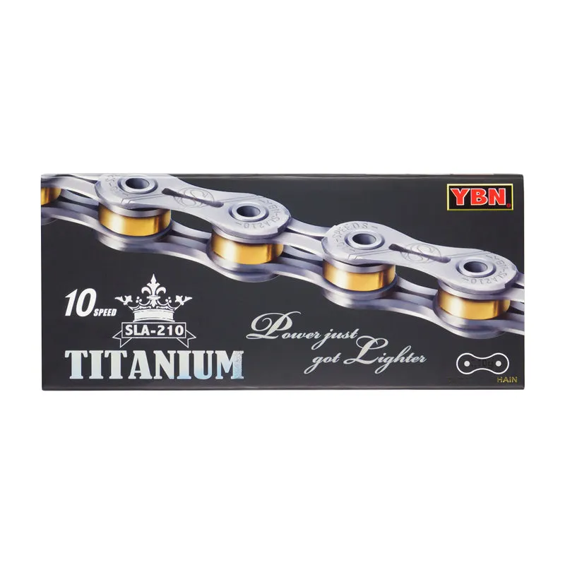 YBN 10sp 6.4 Titanium Gold Chain SLA210 (free container of wax with purchase)